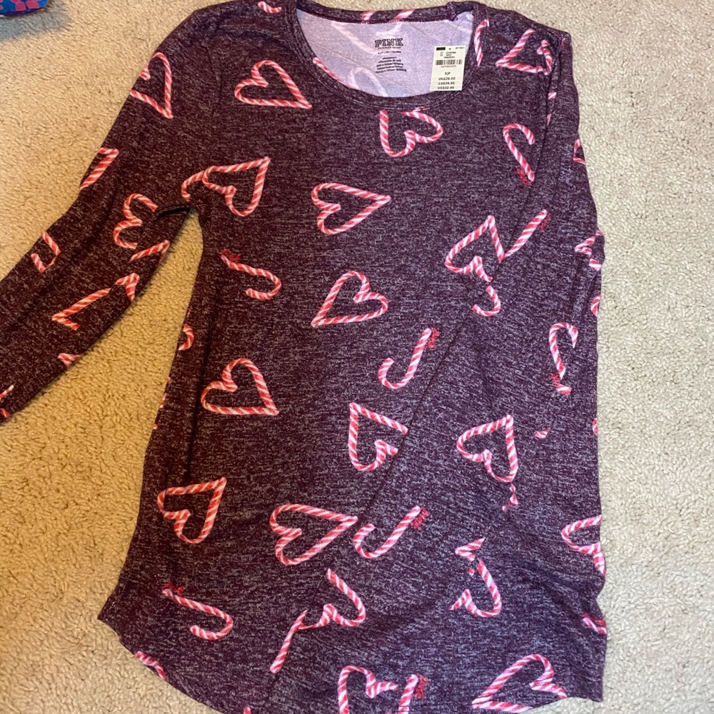 NWT Pink Christmas Long Sleeve Tee